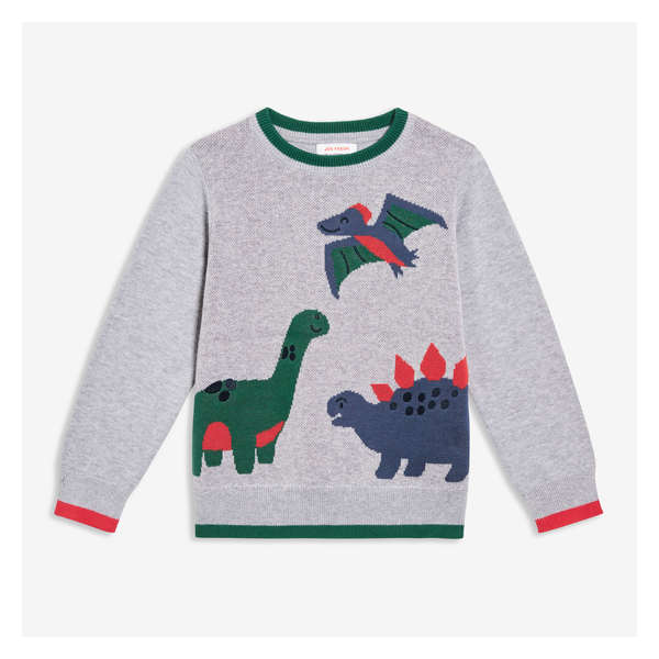 Toddler Boys' Graphic Sweater - Light Grey Mix
